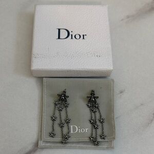 Dior Metallic Star Drop Earrings